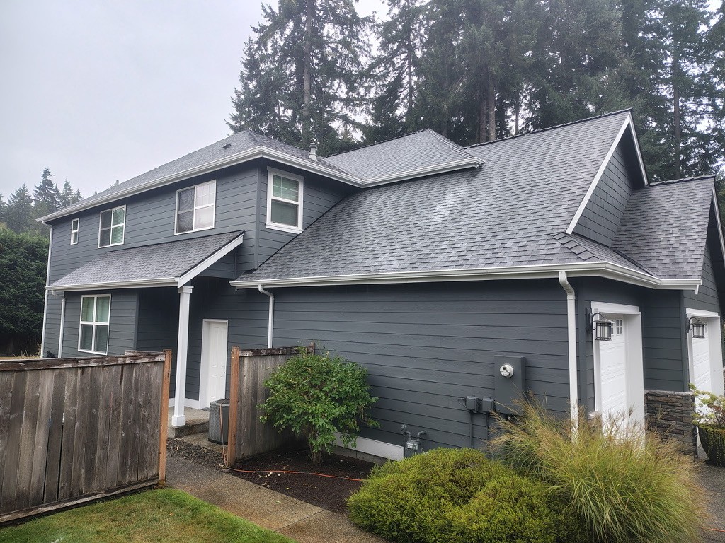 Residential roof ready for moss treatment