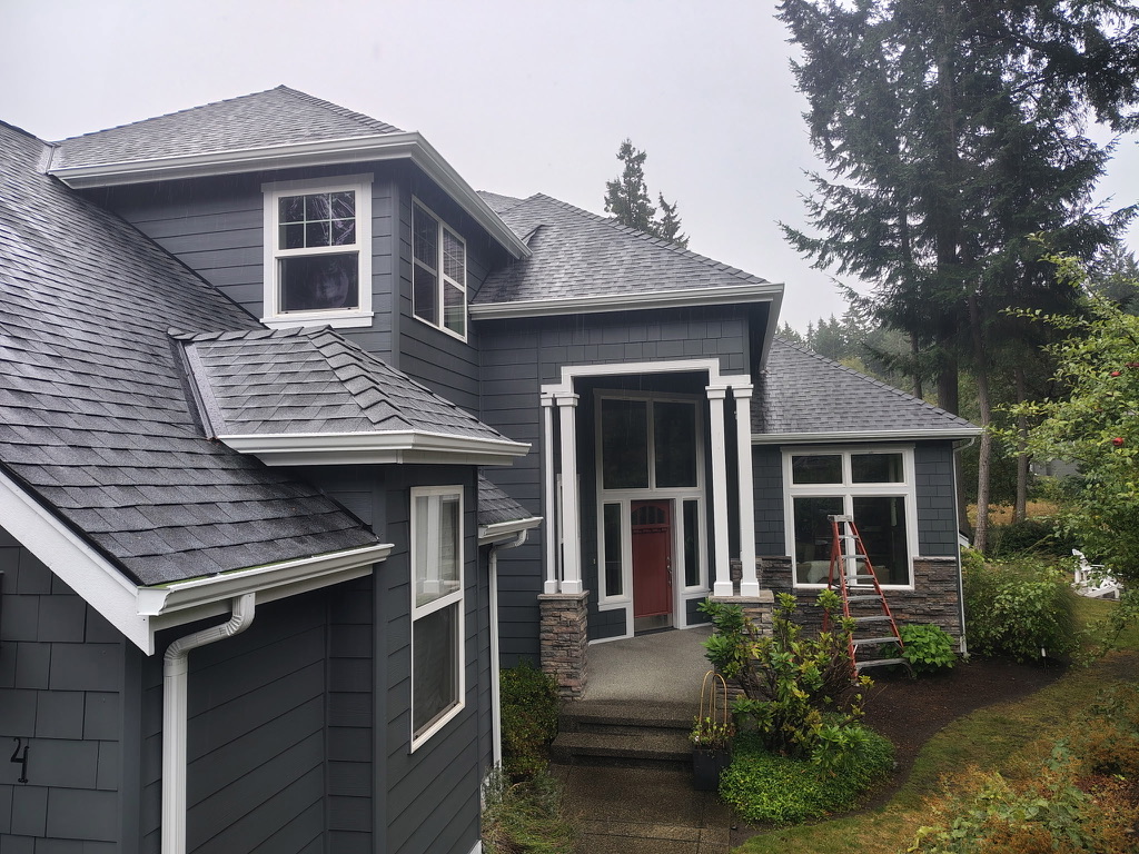 Gutter work in progress on a residential home