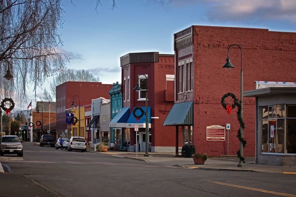 Main Street in downtown Buckley, WA