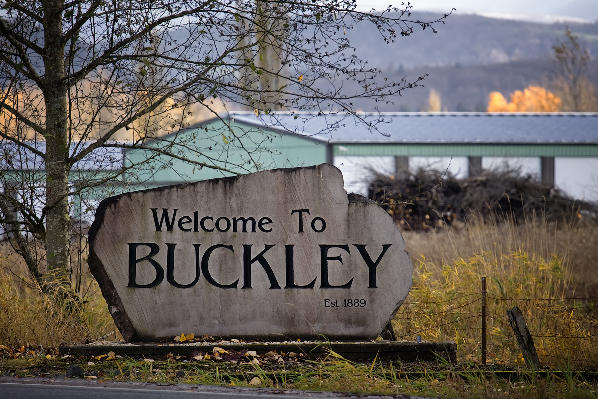 Welcome to Buckley wooden sign